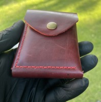 Dompet Kulit Sapi Asli Buatan Tangan Vintage Ramah Lingkungan Model Pendek dengan Kancing dan Lapisan Lilin untuk Pria Ukuran 4 Inci Anwar