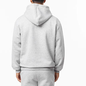 Conjunto Deportivo para Hombre de Alta Demanda: Sudadera con Capucha Gris Jaspeado con Cremallera y Pantalones Jogger de Pierna Recta, de Algodón Transpirable - Product Image 6