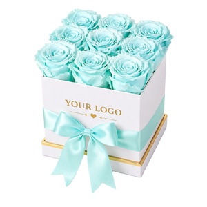 <b>Large</b> Eternal Rose Gift <b>Box</b> Square Natural Material Preserved Romantic Style for Mother's Day and Valentine's Day Gifts - Product Image 1