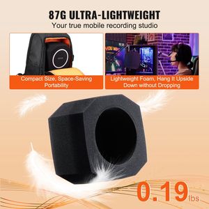 Sfera di isolamento per microfono in schiuma acustica densa con filtro anti-pop a doppio strato, compatibile con microfoni da 1,57 pollici, accessori - Product Image 4
