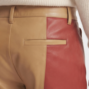 Custom <b>Men</b> Casual PU Leather Mid Waist <b>Baggy</b> Oversize <b>Trousers</b> with Side Pockets - Product Image 5