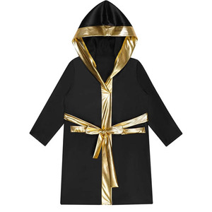 Boxing Robe Satin Fabric Customized Embroidery Sublimation Gym Boxing Karate Training Fight <b>Night</b> Entrance - Product Image 4