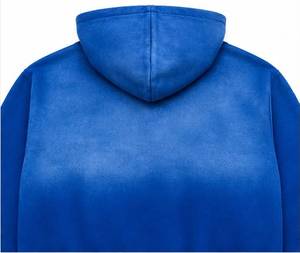 Ensemble de survêtement bleu à capuche pour homme, coupe droite, en molleton écologique, streetwear, couleur unie, polyester, sweat-shirt et pantalon - Product Image 6