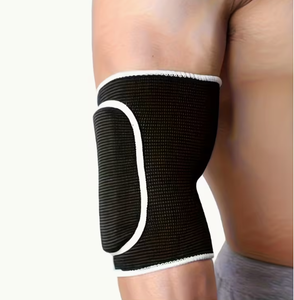 Breathable Elbow Support Black Spandex Polyester Adjustable Hook Loop Closure 22cm X 24cm for Football Running Unisex - Product Image 5