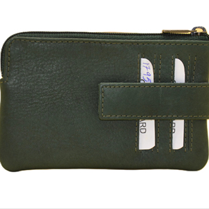 Tarjetero y billetera de cuero genuino de primera calidad personalizado con cierre de botón para guardar tarjetas de crédito - Product Image 1