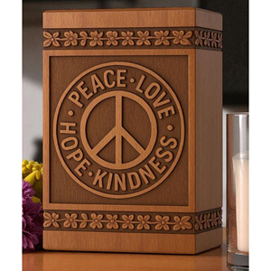 Handmade Rosewood Cremation Urn: Engraved Floral Memorial Keepsake Memorial Keepsake by AYAANS - Product Image 1