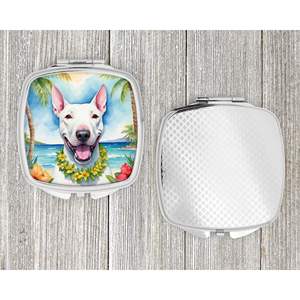 Bull Terrier Luau <b>Compact</b> Travel Makeup <b>Mirror</b> Portable Folding Handheld <b>Design</b> Gift for Women and Girls - Product Image 4