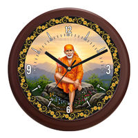 Horloge murale silencieuse à quartz Liviya Shirdi Sai Baba - Décoration spirituelle personnalisée pour la maison, cadeau avec impression numérique, logo personnalisé