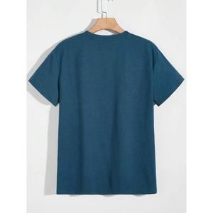Camiseta de secado rápido 100% algodón, cuello redondo, manga corta, en venta, estampado liso, de la mejor calidad, camisetas casuales para hombre - Product Image 4