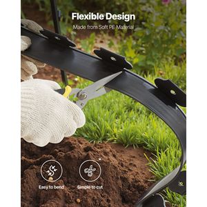 Bordo per Giardino in Plastica 6m x 0,6m, Rotolo Resistente ai Raggi UV con 120 Picchetti, Bordura Paesaggistica Flessibile Senza Scavo per Prato, Resistente ai Raggi UV - Product Image 5
