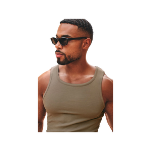 Camiseta sin Mangas de Punto para Hombre, Color Sólido, Cuello Redondo, Estilo Casual, Gris, para Gimnasio - Product Image 6