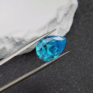 Piedra Preciosa de Aguamarina en Forma de Pera, Facetada, Corte Lágrima Natural, Piedra Suelta de Aguamarina, Varios Tamaños, Joyería - Product Image 6