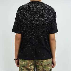 Hot Sale Premium Quality Crew neck Rhinestone T -Shirt With Multicolor RhineStone Embellished For <b>Men</b> Custom Rhinestones T-Shirt - Product Image 4