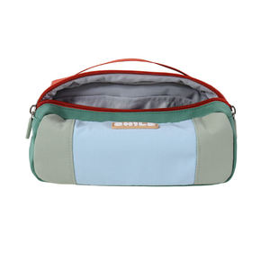 Trousse à crayons simple en nylon SENDA bleu clair et vert avec sangle rouge, design personnalisable pour le rangement des fournitures scolaires - Product Image 3