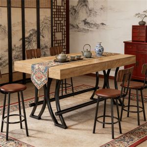 Industrial Farmhouse Style <b>Bar</b> Dining <b>Table</b> Kitchen <b>Table</b> with Unique Vintage Appeal - Product Image 4