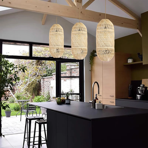 โคมไฟระย้าไม้ไผ่หวายทำอย่างยั่งยืนสำหรับตกแต่งบ้านและรีสอร์ท - Product Image 5
