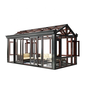 Véranda murale <span class=keywords><strong>en</strong></span> aluminium de style europé<span class=keywords><strong>en</strong></span> moderne avec serre teintée et moule de toit <span class=keywords><strong>en</strong></span> triangle pour villas - Product Image 5