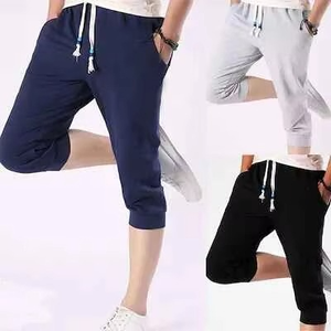 กางเกงขาสั้นผ้าฝ้ายปักลายสำหรับผู้ชายกางเกงกีฬาขาสั้นครึ่งขาทำจากโพลีเอสเตอร์ใหม่ - Product Image 3