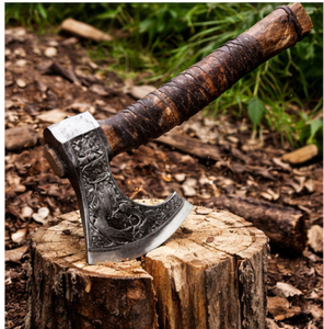 Hacha de Acero al Carbono Industrial de Alta Calidad para Manualidades y Bricolaje |   Herramienta de Camping para Exteriores con Mango de Madera de Fresno, Personalizable ODM - Product Image 4