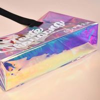 Individuell Bedruckte Große Kapazität Casual Einkaufstasche Transparente Holographische PVC-Perlen-Stickerei Ketten-Wasserdichte Laser-Taschen