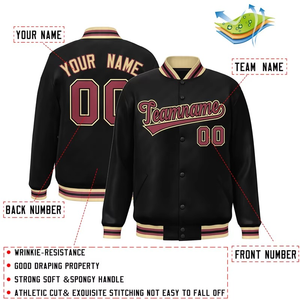 Chaqueta Varsity de Lona Impermeable Personalizada para Hombre con Cuello Alto y Logotipo Frontal - Estilo Urbano para Deportes de Equipo y Béisbol - Product Image 4