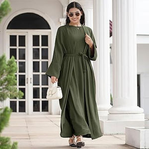 Elegante Abaya Hijab Musulmana para Mujer, Talla Grande, Informal, Moderna, Transpirable, Larga hasta el Suelo, para Uso Diario y Ocasiones Especiales - Product Image 3
