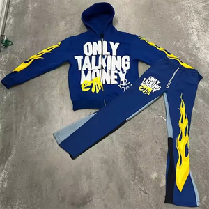 Conjuntos Deportivos de Invierno para Hombre, Estampados, Ajustados, con Capucha, Pantalones de Felpa para Correr, Diseño Personalizable, Estilo Deportivo, Poliéster/Algodón - Product Image 6