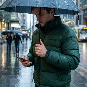 Blouson matelassé léger vert pour homme, col montant, fermeture éclair, veste d'hiver décontractée, streetwear, vêtements personnalisés - Product Image 6