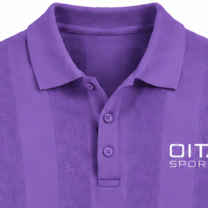 Purple <b>Mens</b> <b>Long</b> <b>Sleeve</b> Knit <b>Polo</b> Sweater Textured Vertical Stripe Pattern Ribbed Collar Casual Premium Pullover <b>Shirt</b> - Product Image 3