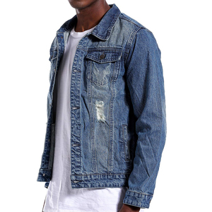 Veste en jean pour homme à séchage rapide avec boutons et patchs en chenille, design 2024, service OEM personnalisé, veste d'hiver - Product Image 2