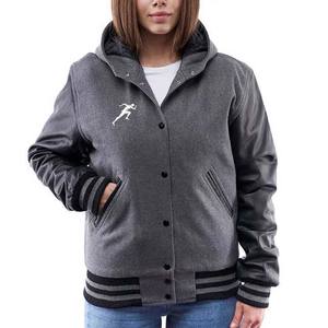 Blouson bombardier à capuche avec bouton couvert lettre broderie Logo Design matelassé tricoté coupe ample pour femmes hiver décontracté respirant - Product Image 2