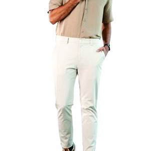 Pantalones Chinos para Hombre, Corte Recto, Cintura Alta, Ajustados, Primavera, 100% Algodón, Peso Medio, Ropa de Calle, Ropa de Trabajo, Secado Rápido, Transpirables - Product Image 1