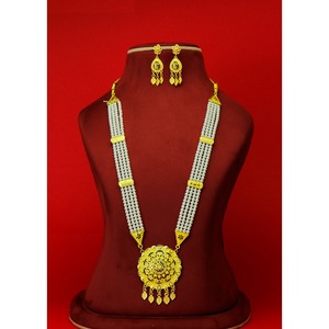 Collar con pendientes conjunto de joyas chapado en oro de latón puro de alta calidad UAE Dubai collar diseño collar conjunto de joyas - Product Image 5