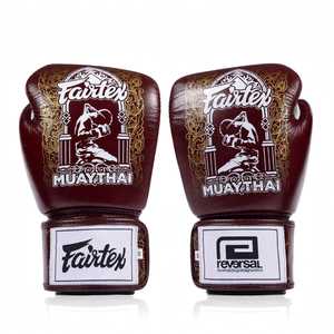 Nouveaux Gants de Boxe Fairtex en Cuir Marron Personnalisables, Doigts Entiers, Fermeture Auto-agrippante, Sangles Réglables pour le Kickboxing et les Arts Martiaux - Product Image 1