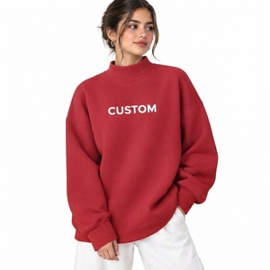 Oversized Women's <b>Mock</b> Neck Sweatshirt Casual Relaxed Pullover Loose Long Sleeve Fit Modern Streetwear Apparel Everyday - Product Image 6
