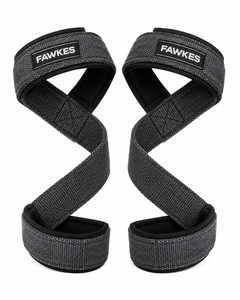 Sangles de levage FAWKES en forme de 8, rouges, réglables, légères, en nylon, pour musculation, unisexe, fermeture à boucle, sans élasticité, prix abordable - Product Image 4
