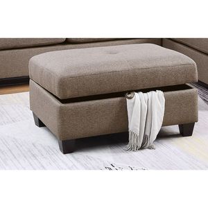 Divano Sezionale Contemporaneo a 3 Posti in Tessuto Mocha Dorris con Chaise Longue Reversibile, Pouf e Cuscini per Soggiorno - Product Image 6