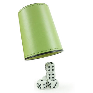 High Quality Green Leather <b>Dice</b> Cup with Same Color Inside and Custom logo - Product Image 1