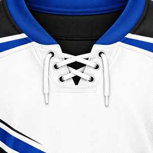 Jersey de Hockey sobre Hielo Unisex de Manga Larga, 100% Poliéster, Cuello en V con Cordones, Transpirable, Ligero, Absorbe la Humedad, con Transferencia de Calor, Deportivo - Product Image 2