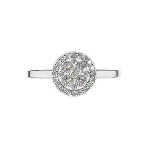 Elegant Classic 925 Sterling Silver Engagement Wedding <b>Ring</b> Natural Diamond Halo White Gold Plating for Anniversaries Parties - Product Image 3