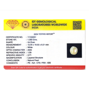 Natural Baroque Keshi Pearl Loose Gemstone 6.75 Carat 8mm for Fine Jewelry - Product Image 4