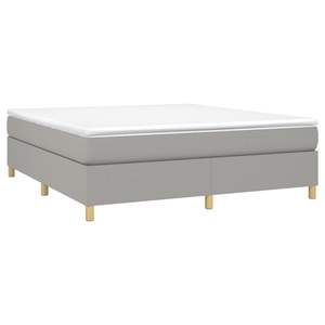 Base de Cama King Size Tapizada en Poliéster Gris Claro con Madera Contrachapada, Cómoda y Elegante - Product Image 3