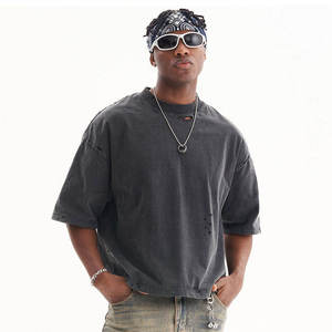 <b>Tshirt</b> for Men Drop Shoulder Custom logo Vintage Acid Wash T-shirt - Product Image 2