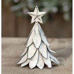 Décorations de Noël en métal, lot de 2, finition argentée avec étoile sur le dessus, style traditionnel, décorations de fêtes artisanales - Product Image 1
