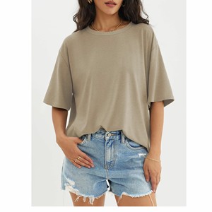 Camisetas Oversize al por Mayor para Mujer, Tops Casuales con Estampado Urbano, Camisetas Transpirables para Mujer y Niña, Ropa Deportiva, OEM ODM - Product Image 1