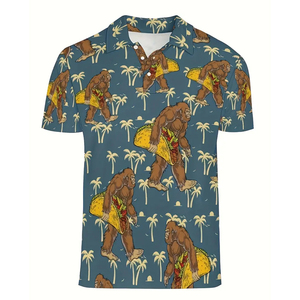 Latest Design Men Wear Shirts, Sublimation Print <b>Short</b> <b>Sleeve</b> <b>Button</b>-<b>Up</b> Beach Style Shirts Printed Men's Shirt - Product Image 1