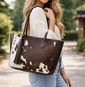 กระเป๋าโท้ทหนังแท้สำหรับผู้หญิง ลายขนสัตว์ ฤดูร้อน ฤดูใบไม้ร่วง ซิปเปิด-ปิดอเนกประสงค์ รุ่น LHTB-0027 - Product Image 5