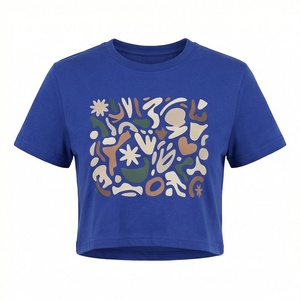 Camiseta Corta Lisa Personalizada para Mujer, Premium, Oversize, Sostenible, Estilosa, para Chicas, Ropa Deportiva de Moda, para Gimnasio - Product Image 1