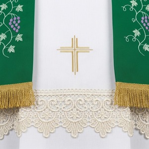 Estola de Iglesia Verde Reversible, Bordada, Bufanda de Hombro para Sacerdote, Mezcla de Algodón, Accesorio para Ceremonias Religiosas - Product Image 4