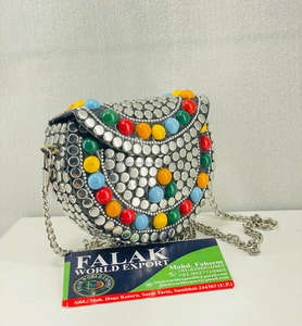 Luxury Vintage Style Metal Clutch <b>Bag</b> With Mirror Polish Finish Suitable For Weddings Parties And Special Occasions By FWE - Product Image 2